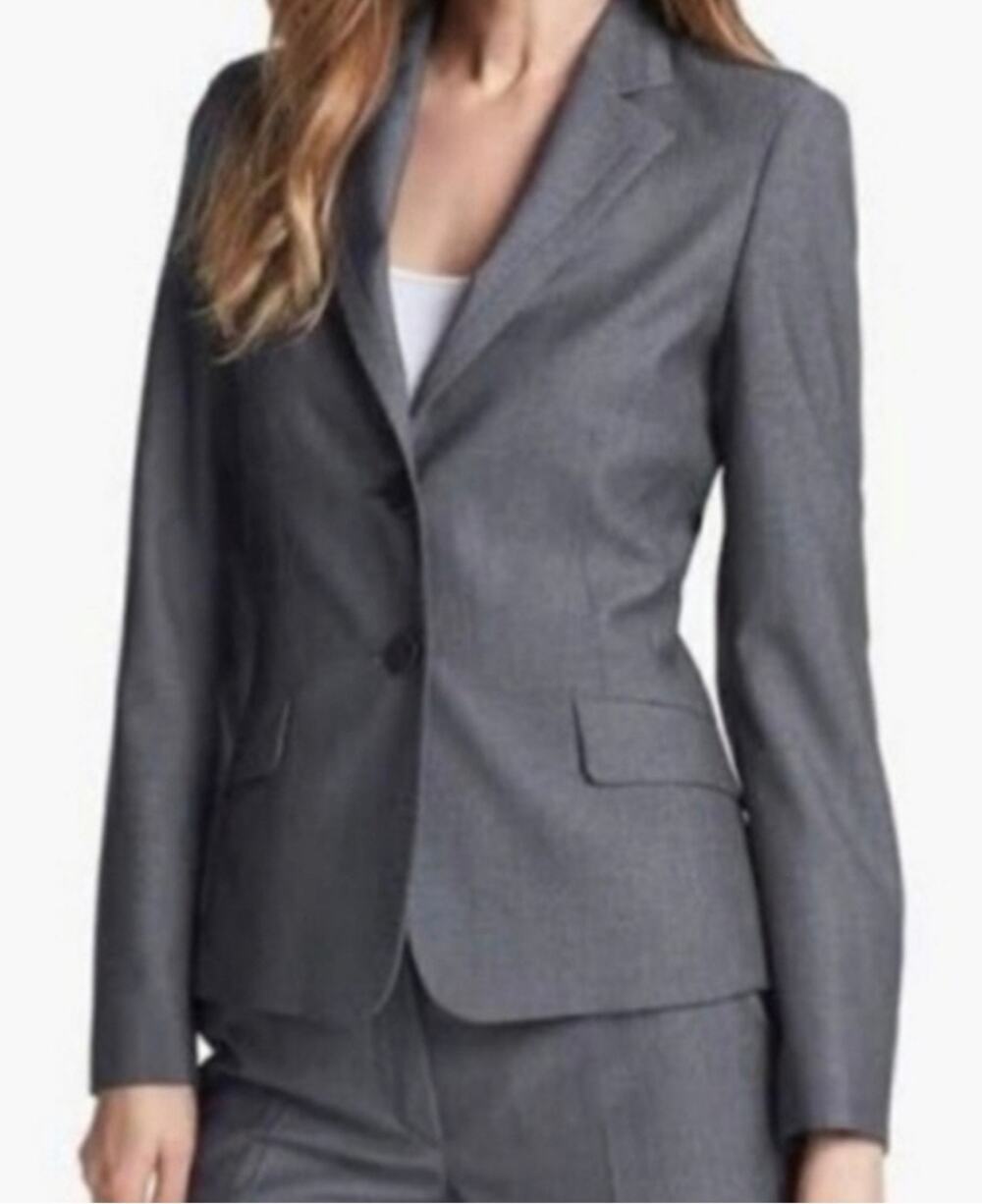 J.Crew Super 120s 100% Wool Tailored Suit Blazer Gray womens size 8
